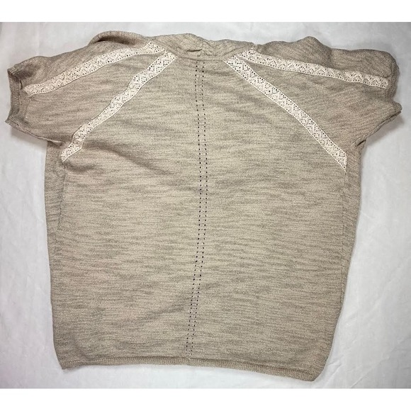 Anthropologie Knitted & Knotted Celise Drape Neck Pullover Medium Top Gold/Beige - Picture 6 of 11